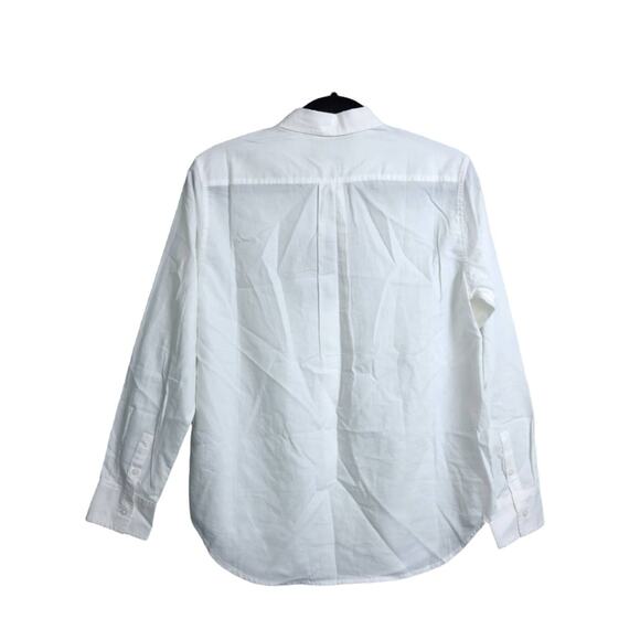 NWT EVERLANE Silky Cotton Relaxed Shirt Off-white Long Sleeve Button Down Size 8 - Picture 4 of 10